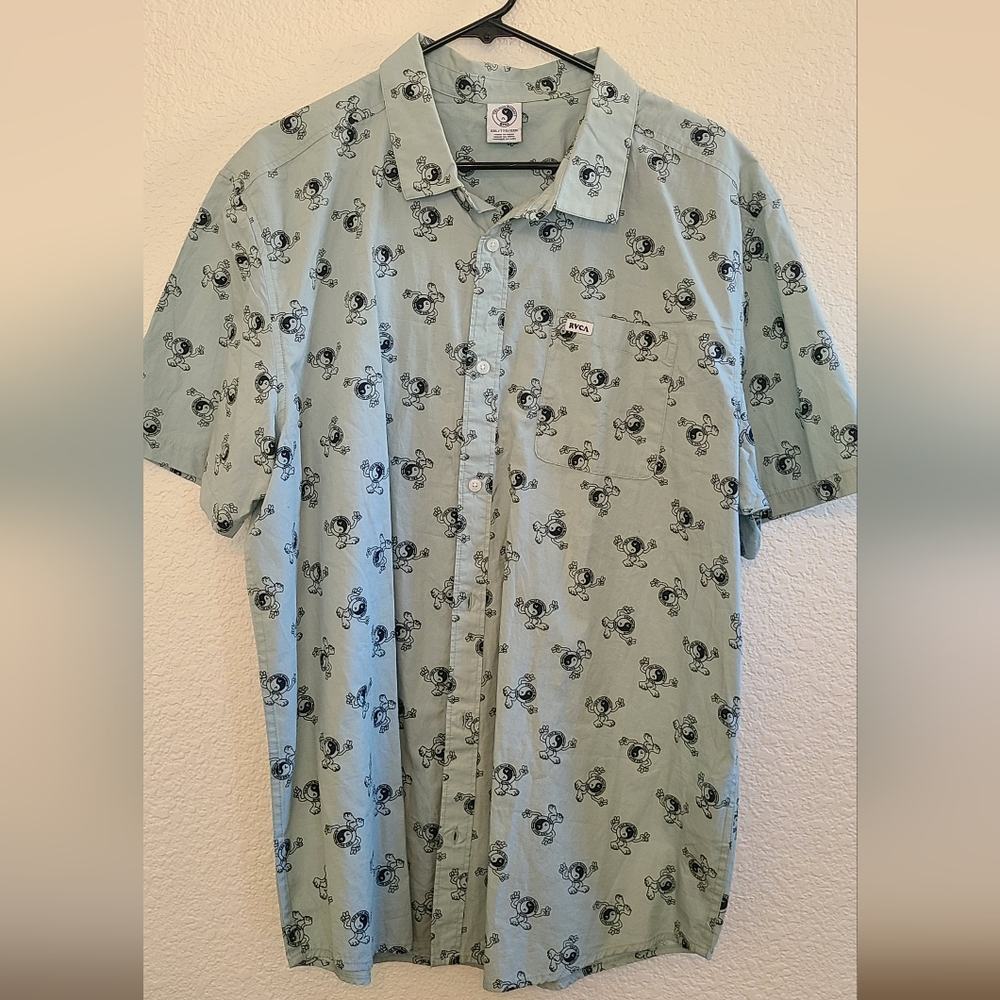 T&C Surf Designs Teal button-down Shirt Size XX-Large (fits like an XL) Mens.